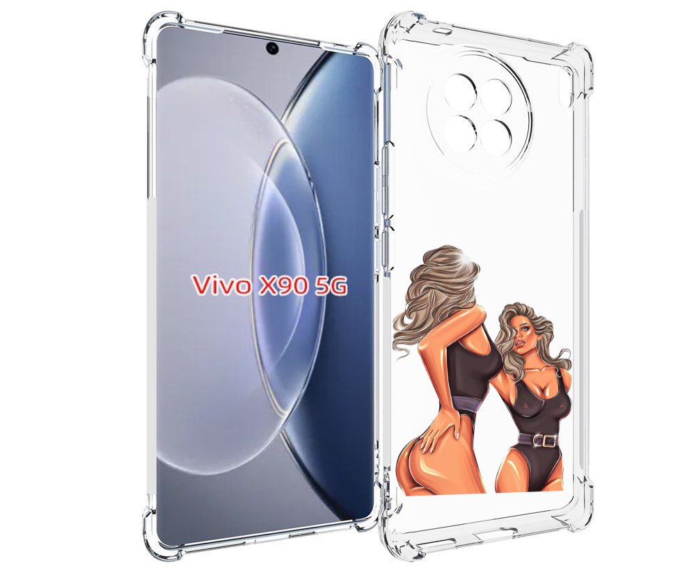 Чехол MyPads девушка-в-купальнике-черном женский для Vivo X90