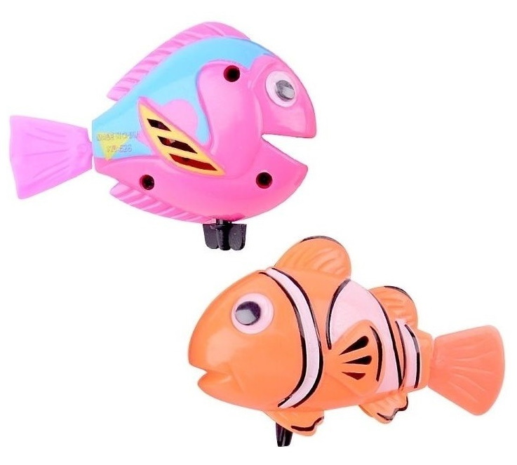 Игрушка заводная для ванной Junfa toys Рыбки Потеша 2 шт. (розовая и оранжевая) ZY883006
