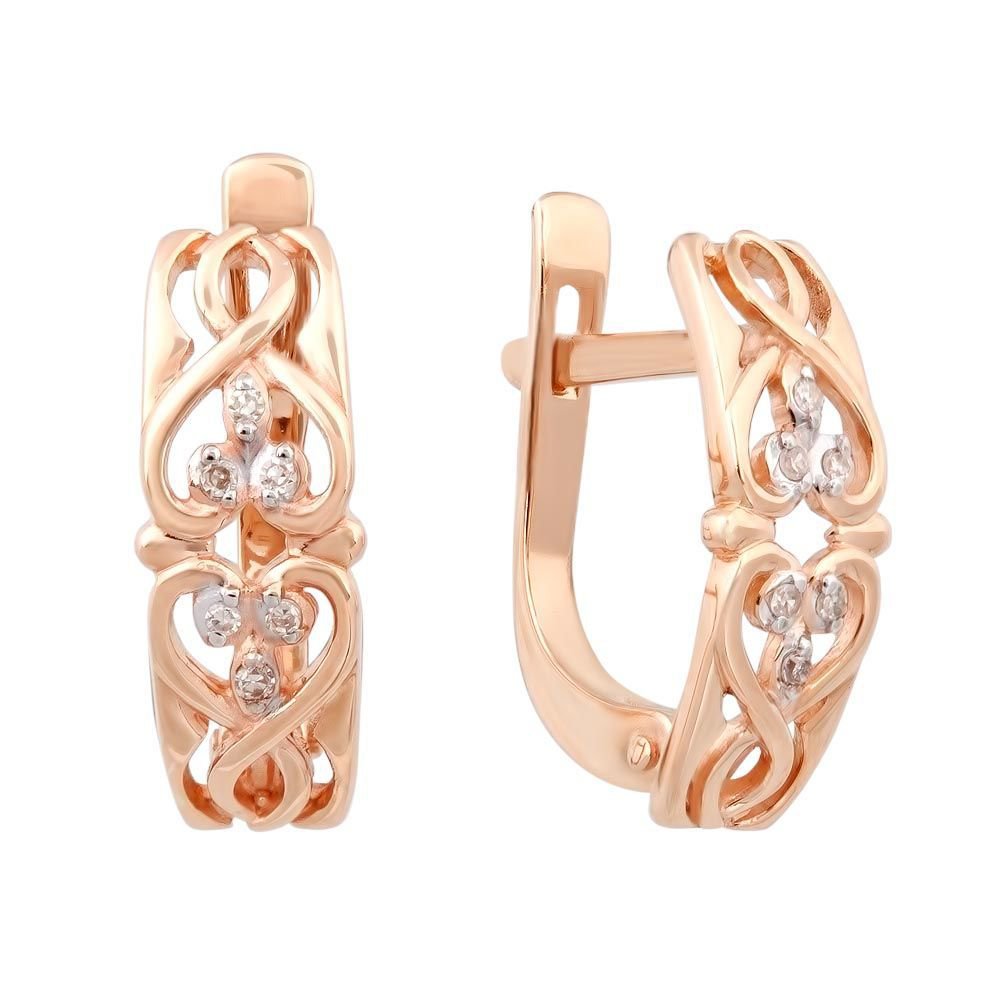 

Серьги из красного золота с бриллиантом 585Gold 102004189, 102004189