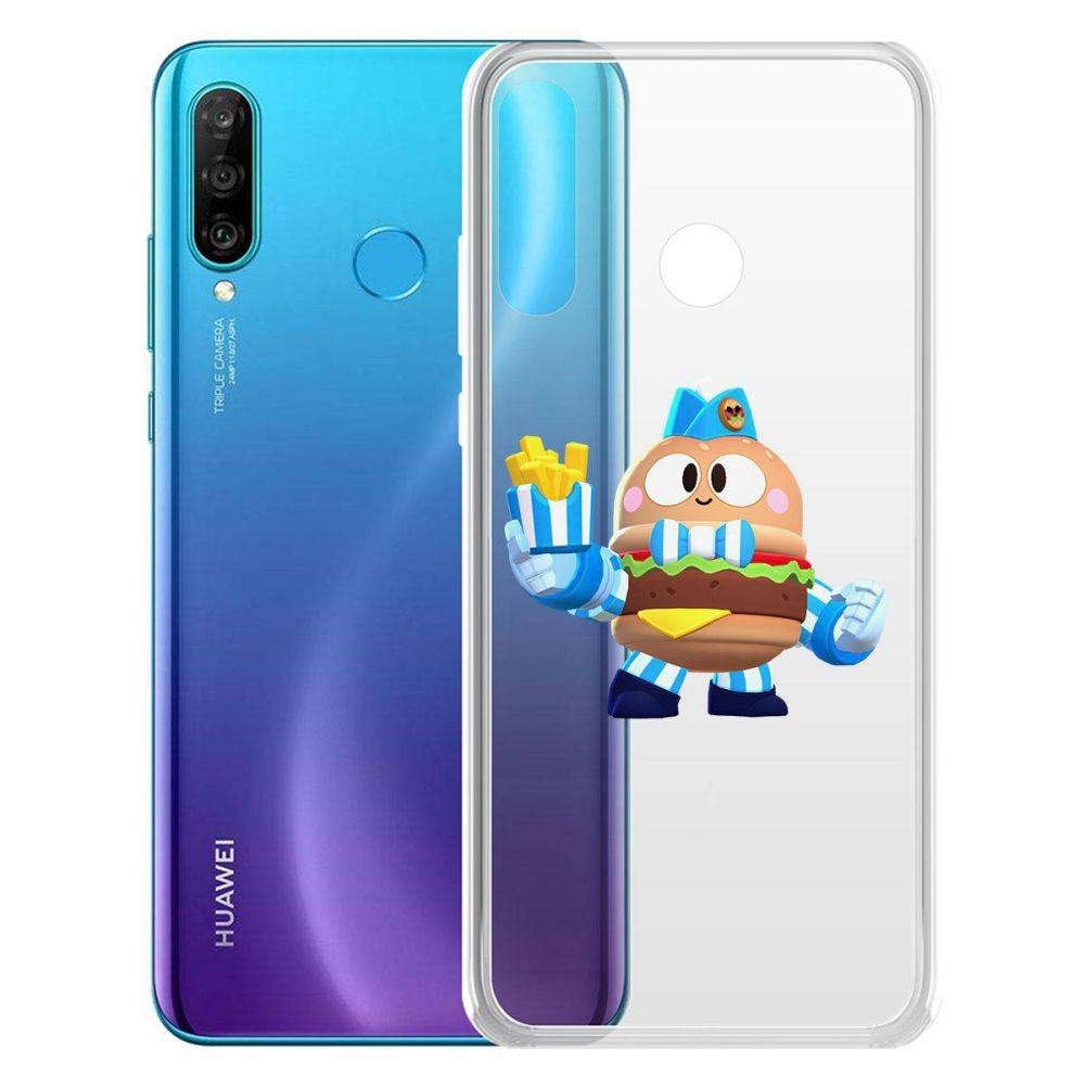 

Чехол-накладка Brawl Stars-Бургер Лу для Huawei P30 Liteor 20 Lite (RU)/20s/20e