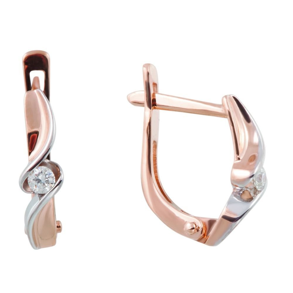 

Серьги из красного золота с бриллиантом 585Gold 102002537, 102002537