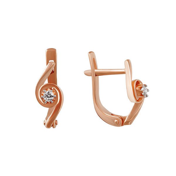 

Серьги из красного золота с бриллиантом 585Gold 102001346, 102001346