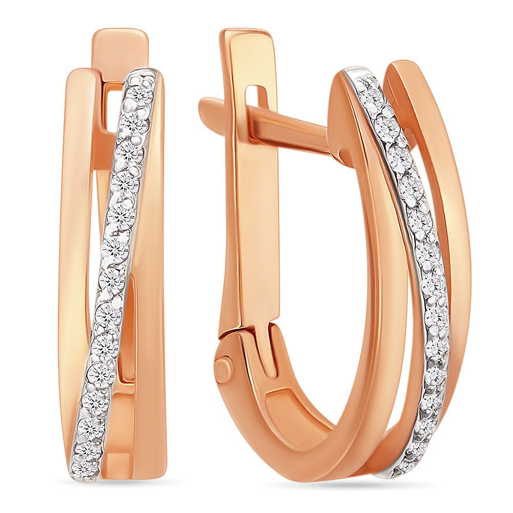 

Серьги из красного золота 585Gold 102000827, бриллиант, 102000827