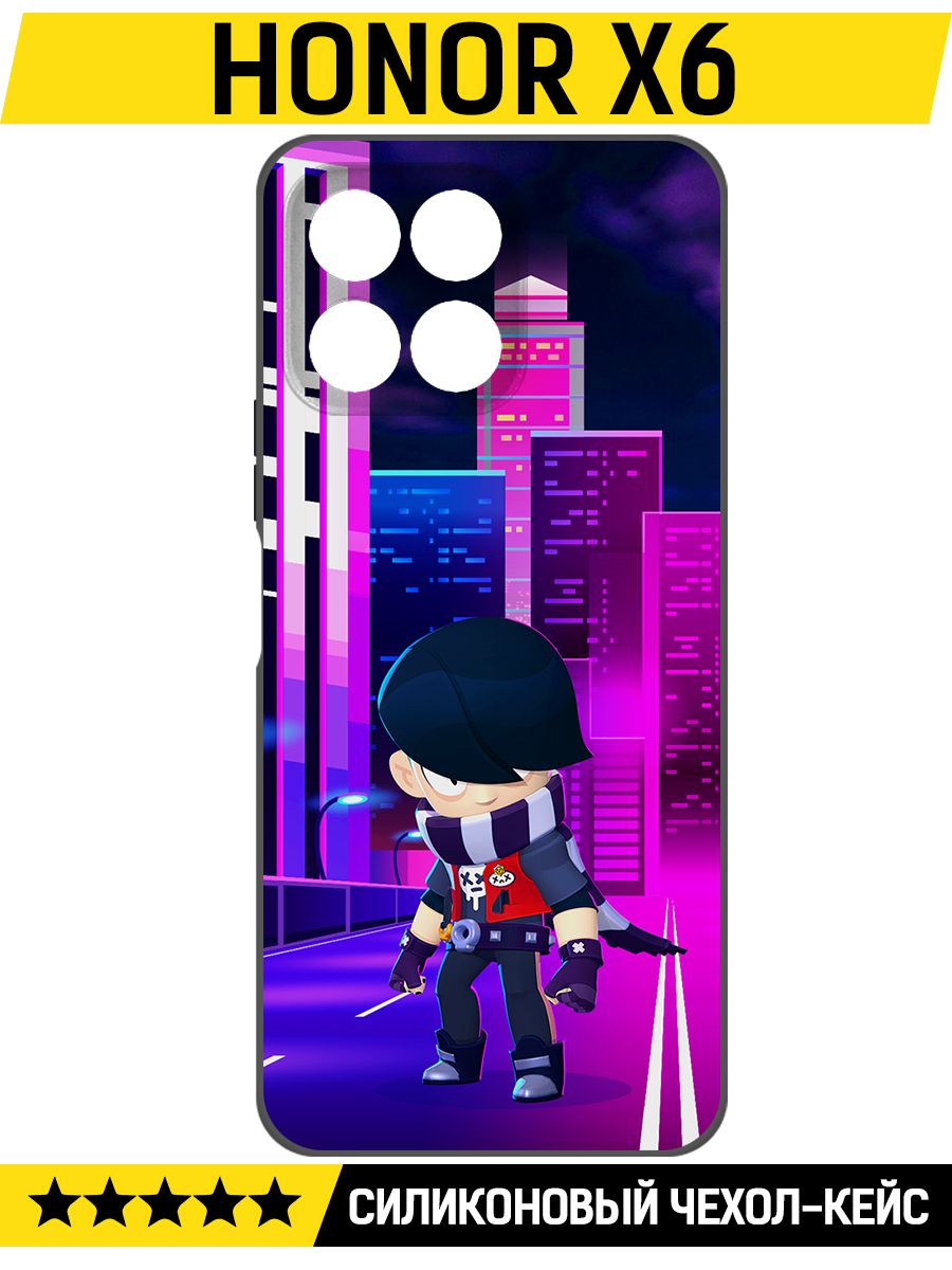 

Чехол-накладка Софт Brawl Stars - Эдгар для Honor X6, Черный