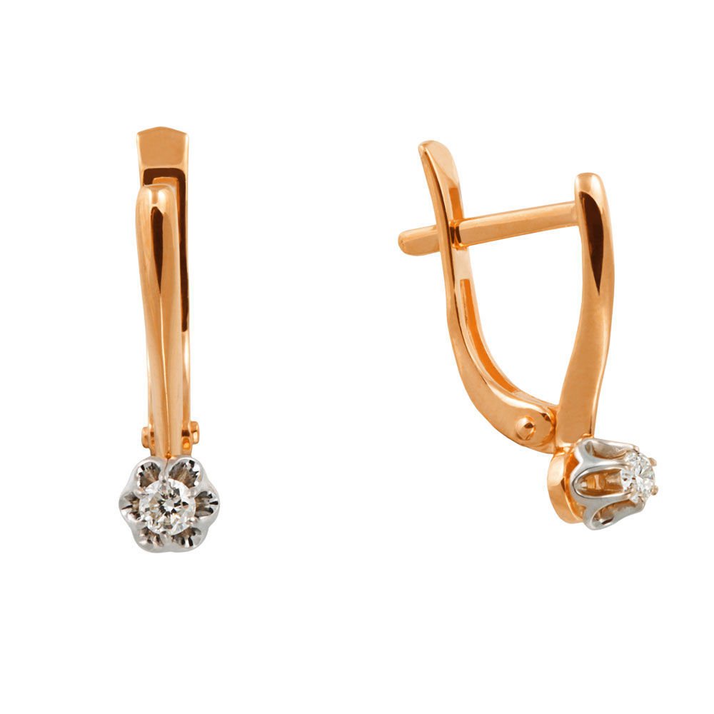 

Серьги из красного золота с бриллиантом 585Gold 102000273, 102000273