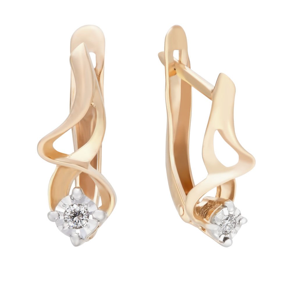 

Серьги из красного золота 585Gold 102002347, бриллиант, 102002347