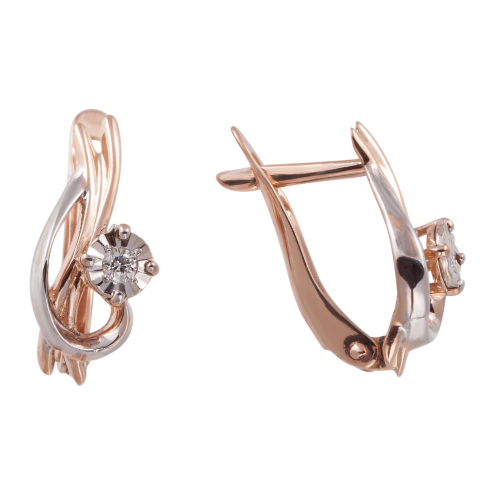 

Серьги из красного золота с бриллиантом 585Gold 102004116, 102004116