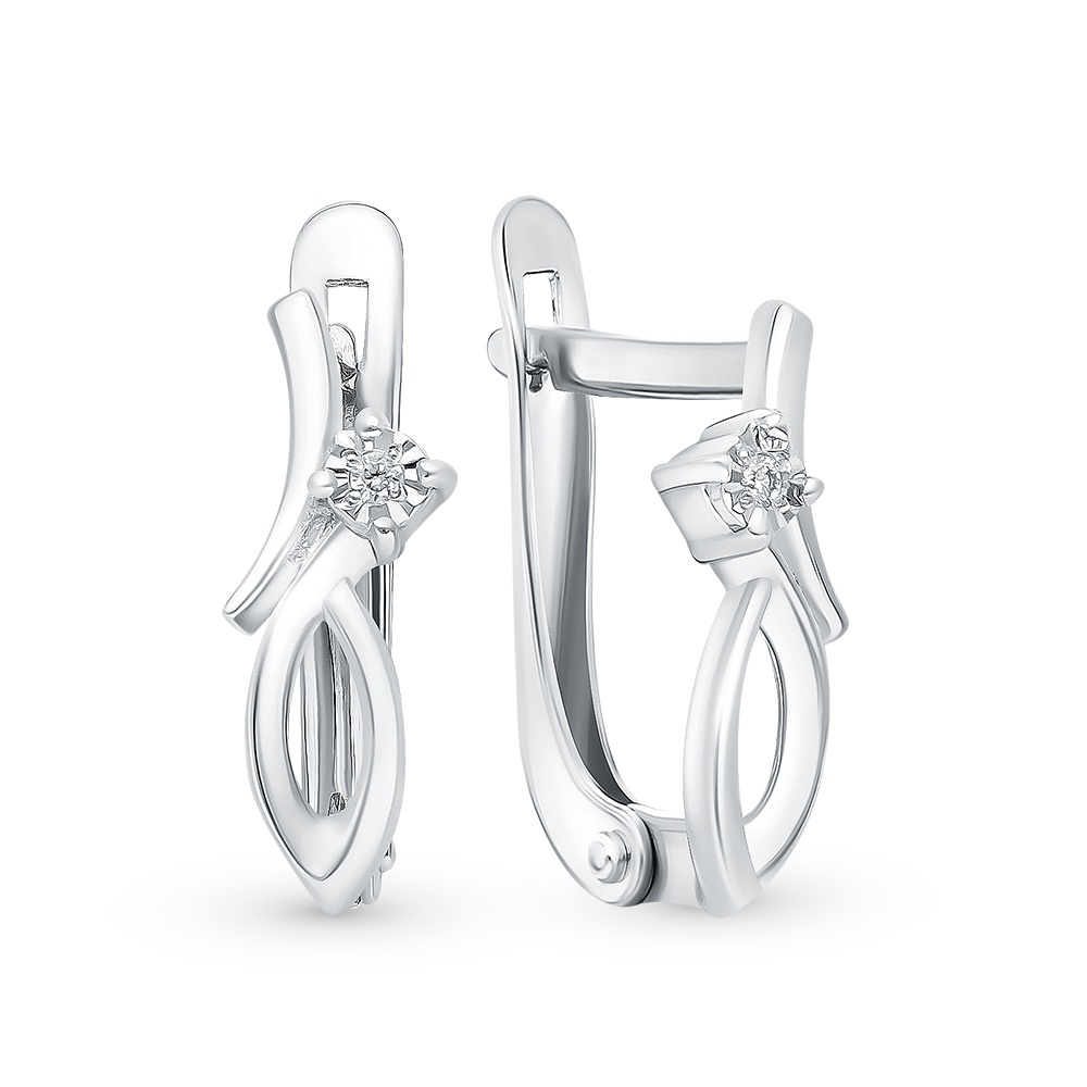 

Серьги из белого золота 585Gold 102002321, бриллиант, 102002321