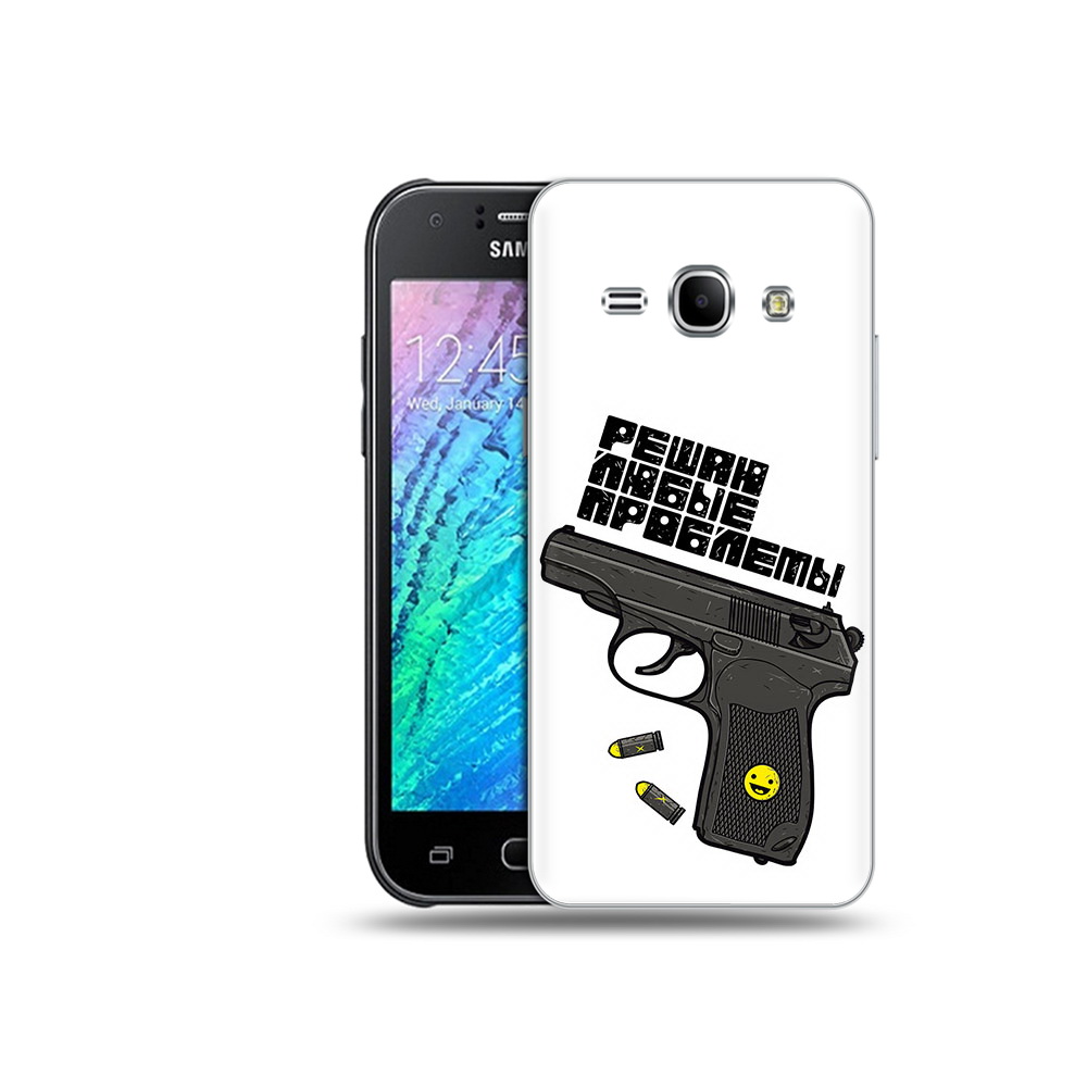 

Чехол MyPads Tocco для Samsung Galaxy J1 пистолет против проблем (PT26162.569.542), Прозрачный, Tocco