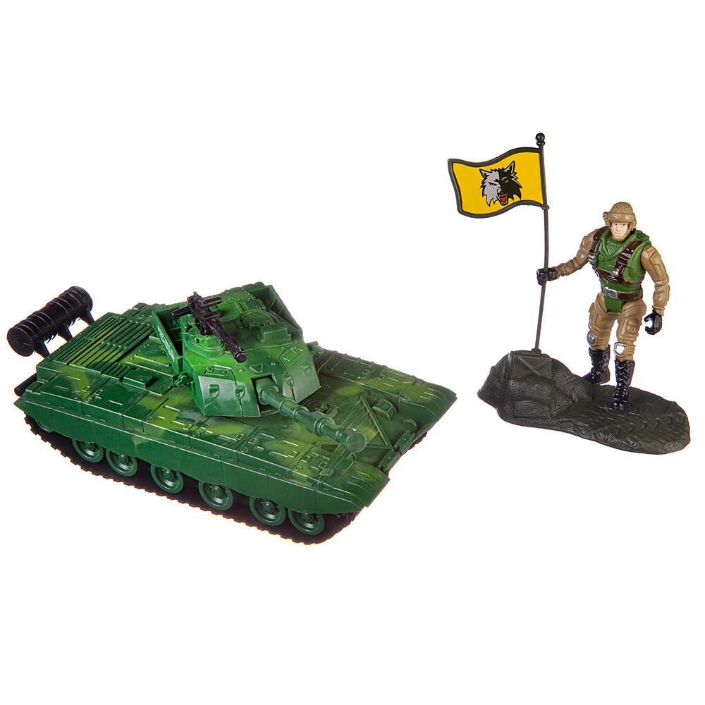 Игровой набор ABtoys Боевая сила, Танк, фигурка солдата, аксессуары, PT-01444