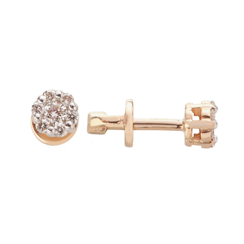 

Серьги пусеты из красного золота 585Gold 102004115, бриллиант, 102004115
