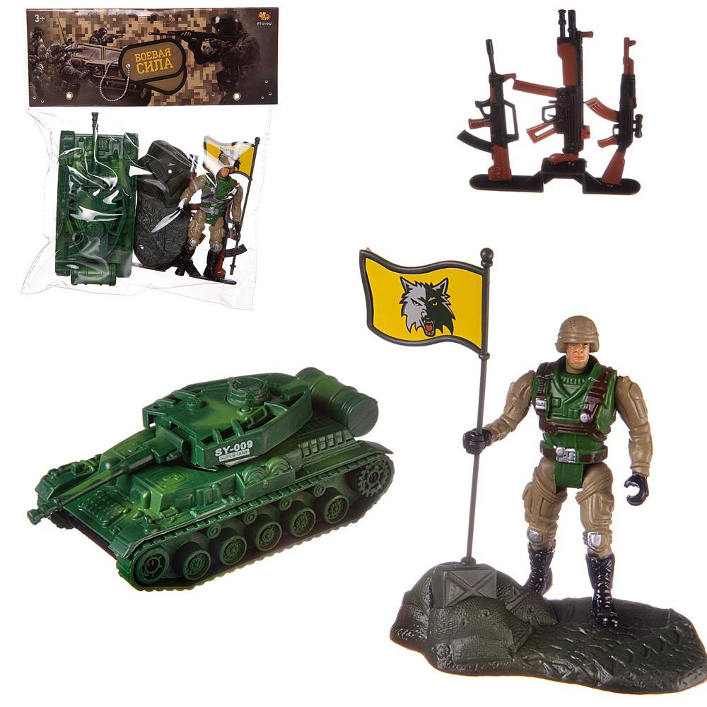 Игровой набор ABtoys Боевая сила, Танк, фигурка солдата, аксессуары, PT-01442