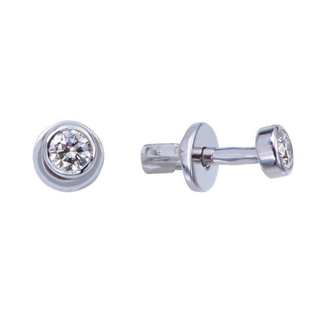 

Серьги пусеты из белого золота 585Gold 102003806, бриллиант, 102003806
