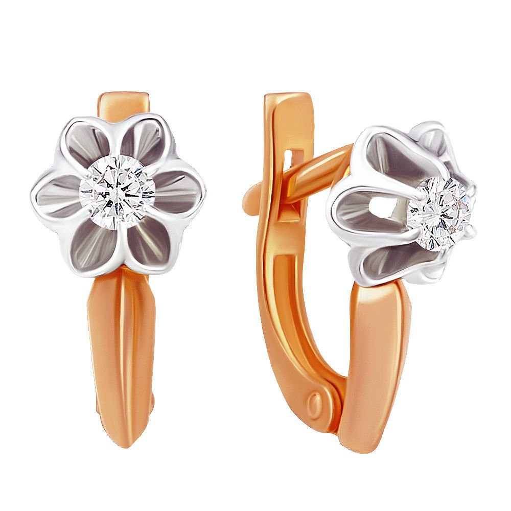 

Серьги из красного золота с бриллиантом 585Gold 102000596, 102000596