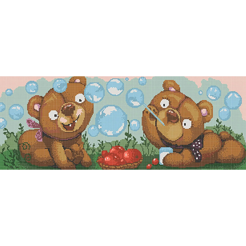 

Рисунок на канве Конёк Игривые мишки