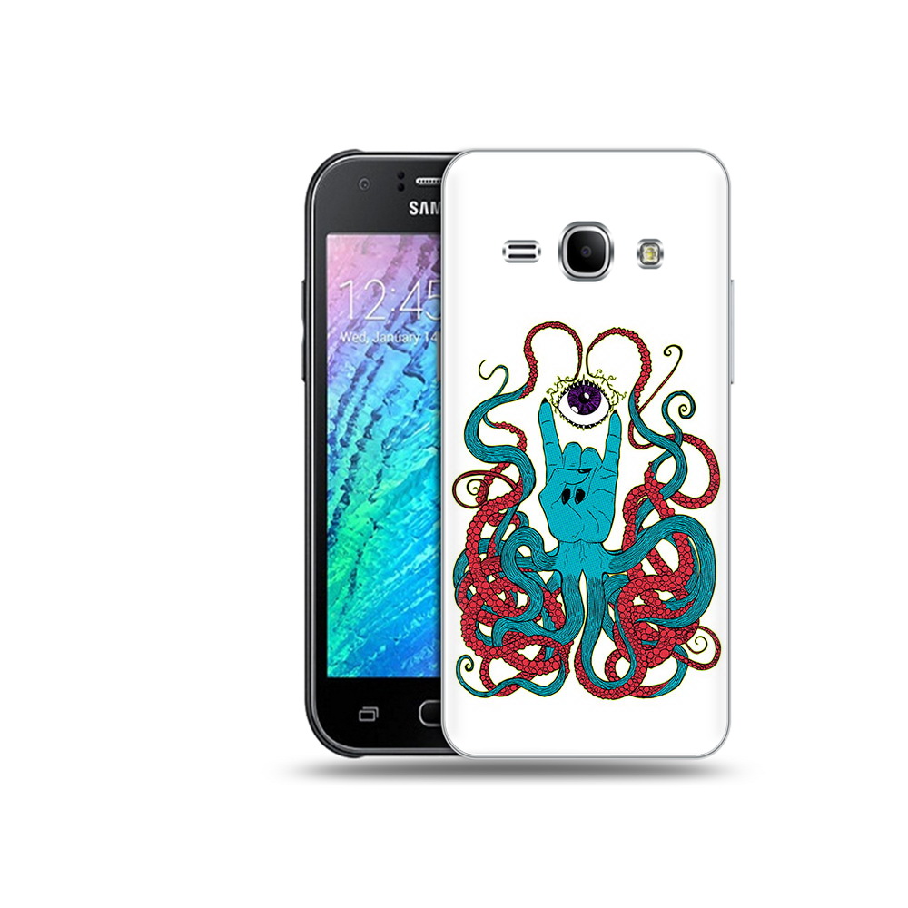 

Чехол MyPads Tocco для Samsung Galaxy J1 осьминог-рука абстракция (PT26162.569.530), Прозрачный, Tocco