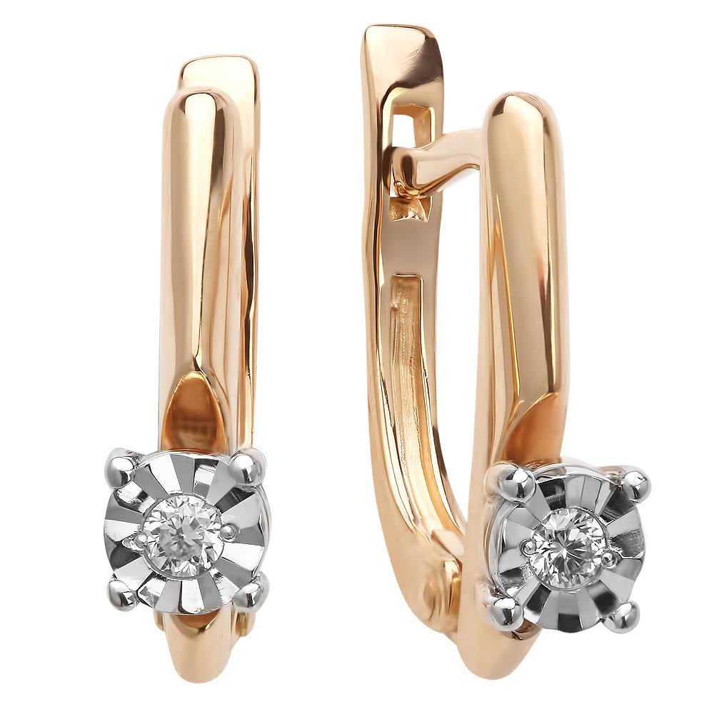 

Серьги из красного золота с бриллиантом 585Gold 102003948, 102003948