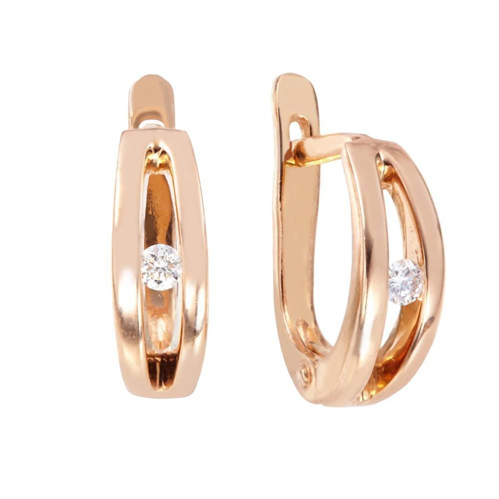 

Серьги из красного золота с бриллиантом 585Gold 102003439, 102003439