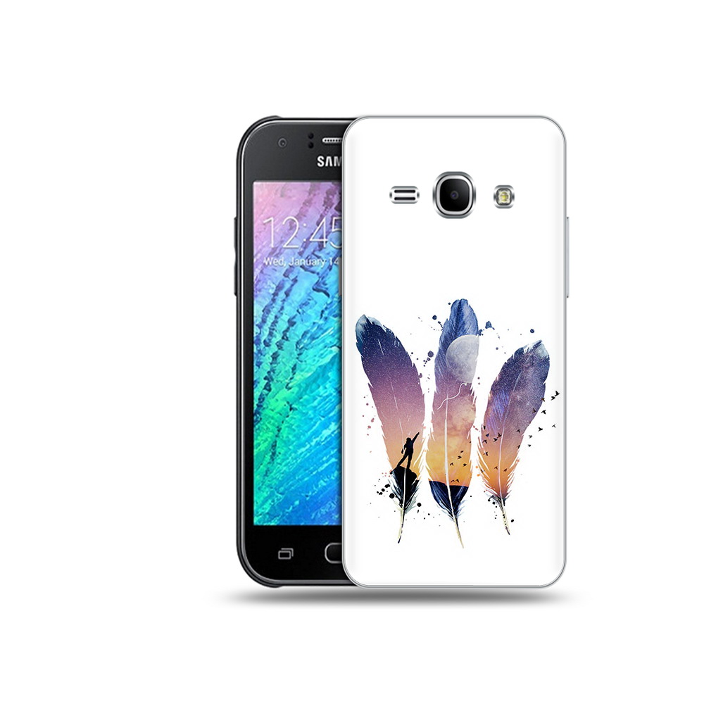 

Чехол MyPads Tocco для Samsung Galaxy J1 небесные перья (PT26162.569.519), Прозрачный, Tocco