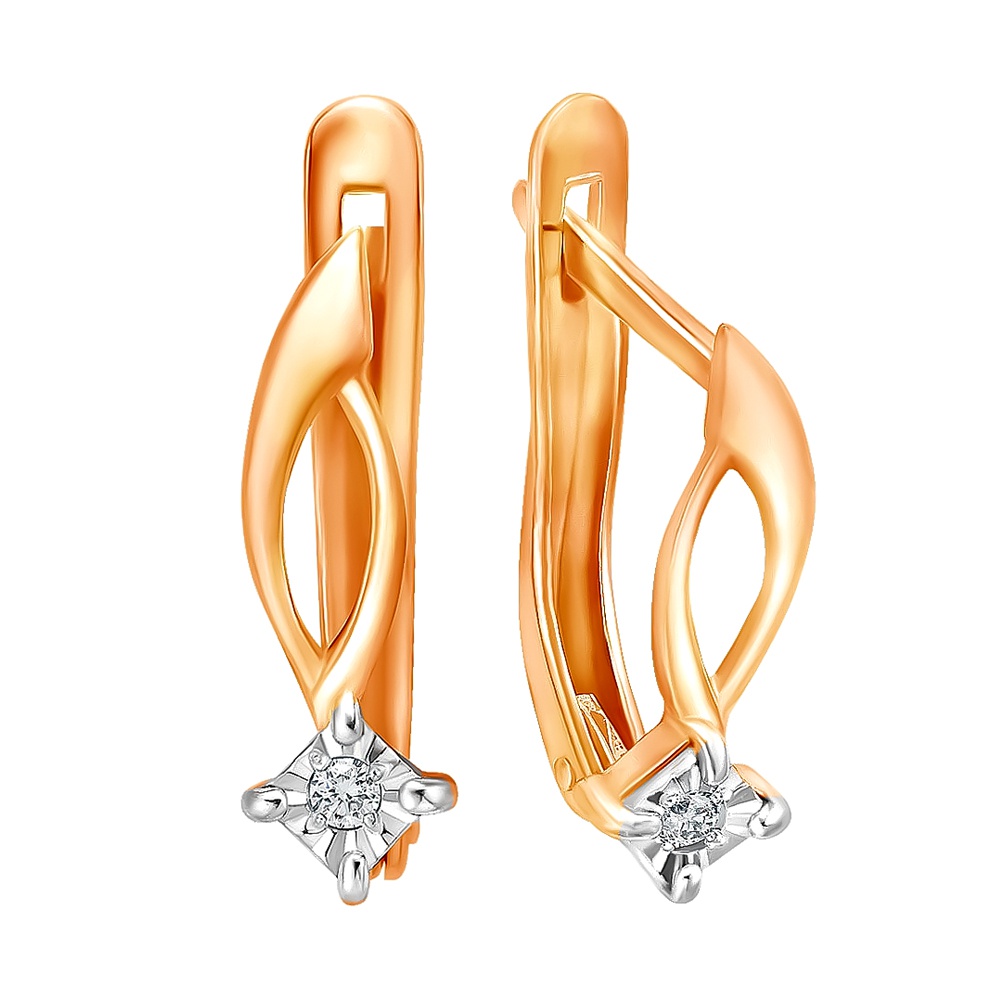 

Серьги из красного золота 585Gold 102002350, бриллиант, 102002350