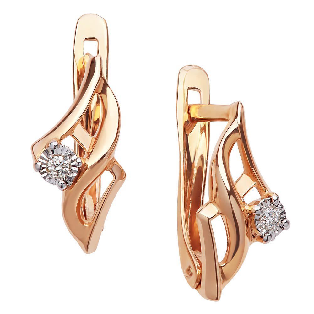 

Серьги из красного золота с бриллиантом 585Gold 102004205, 102004205