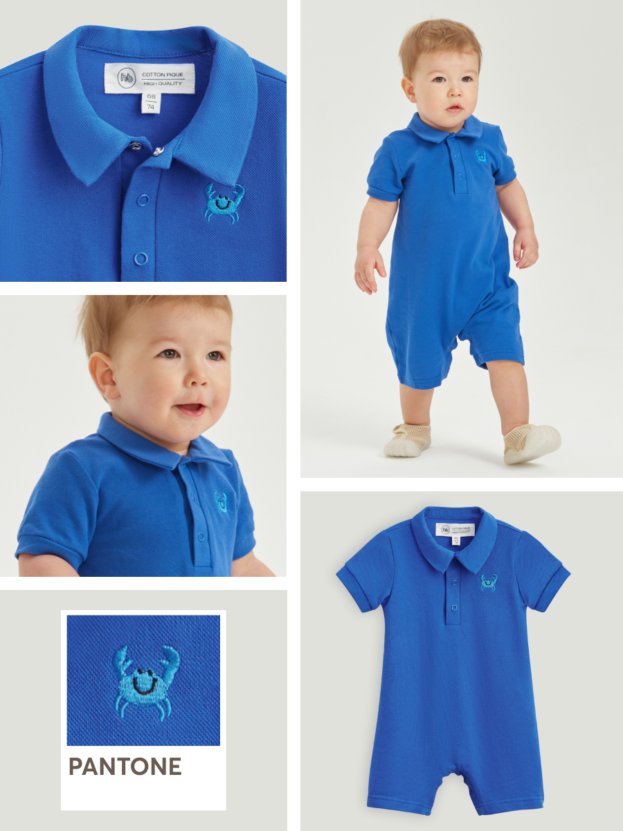Боди детское Happy Baby 88201, dark blue, 80 футболка с коротким рукавом оверсайз белая button blue 134