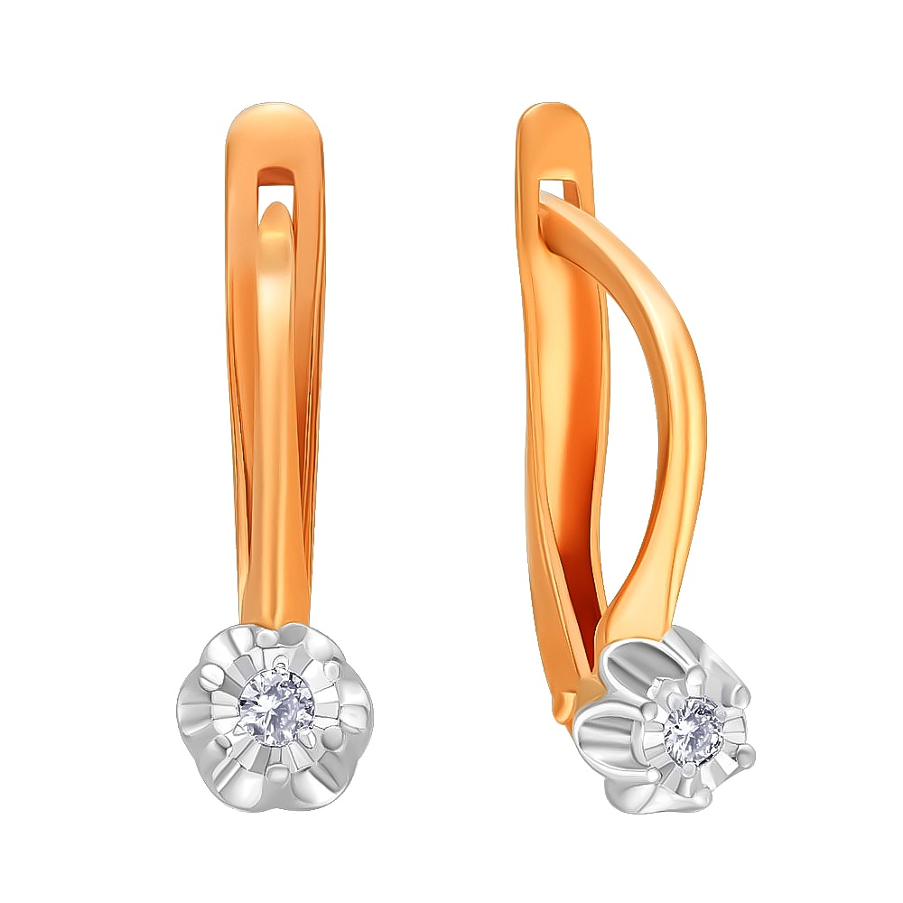 

Серьги из красного золота 585Gold 102001441, бриллиант, 102001441