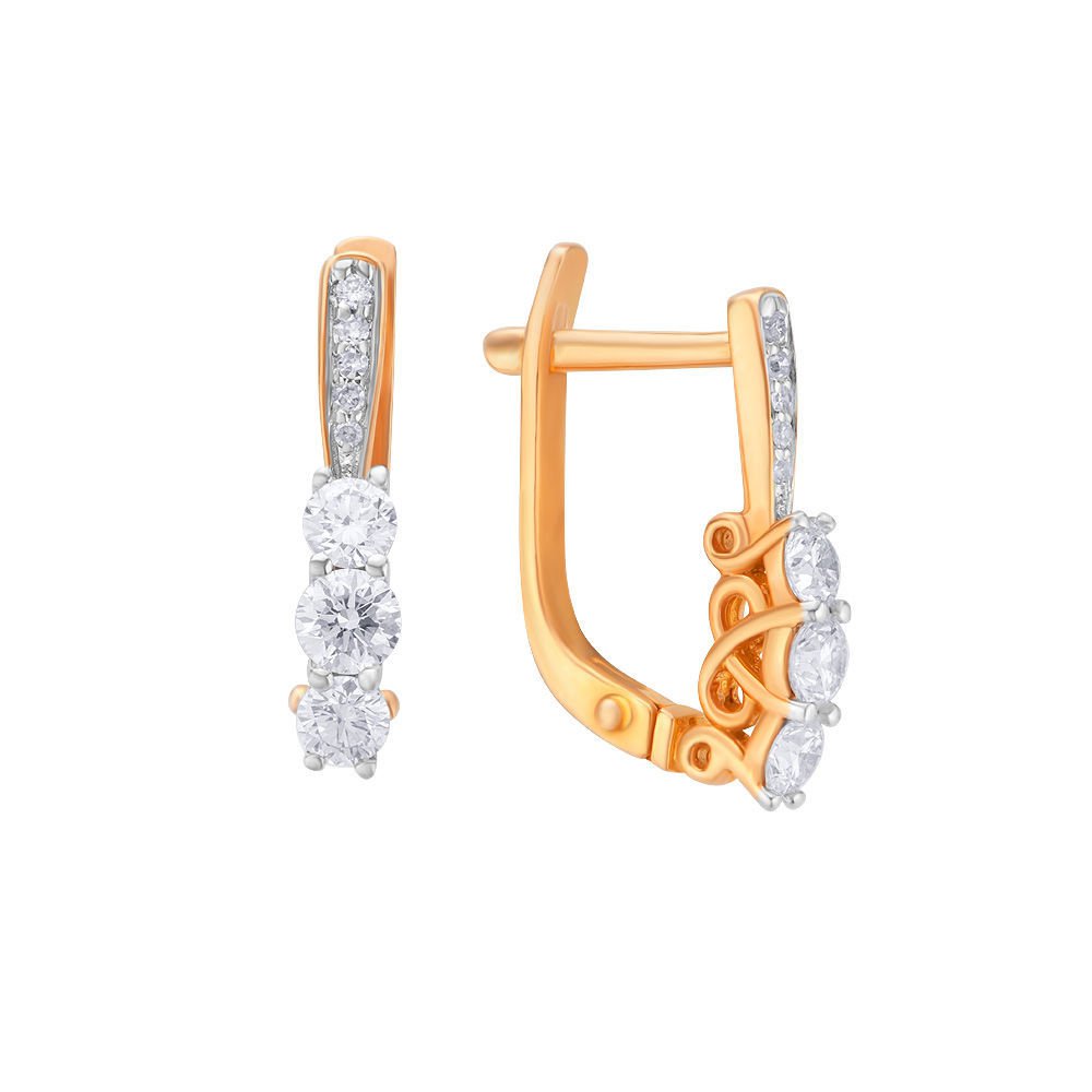 

Серьги из красного золота с бриллиантом 585Gold 102001737, 102001737