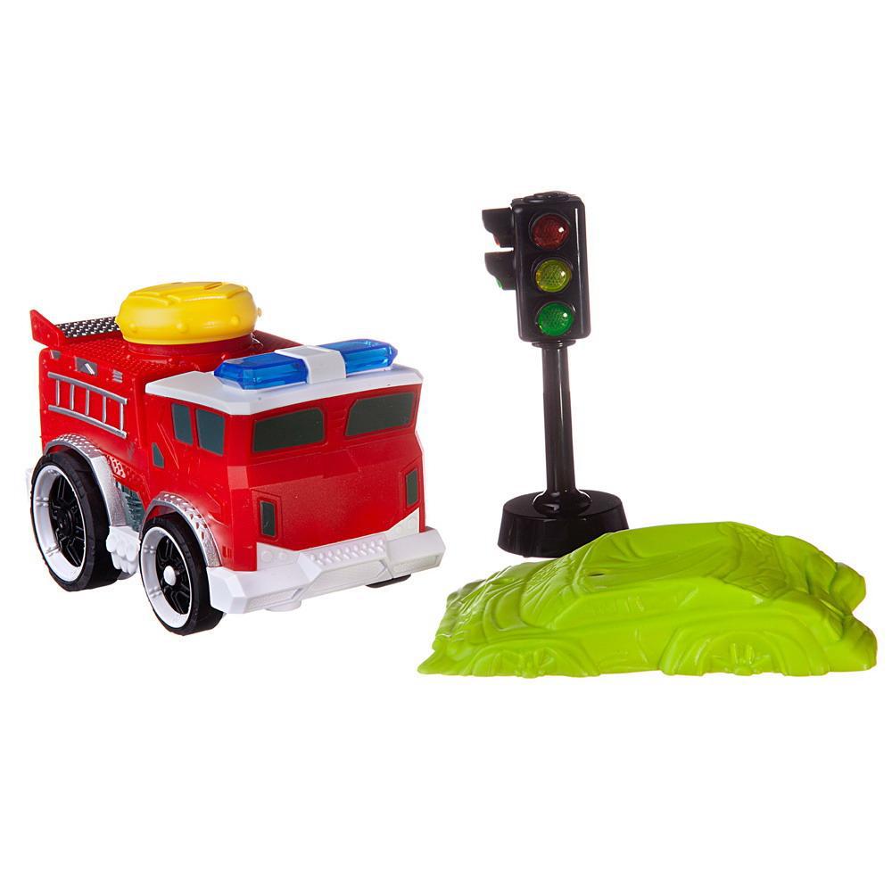 Игровой набор ABtoys АвтоСити, свет и звук, пожарная красная C-00422 abtoys машинка автосити пожарная c 00422