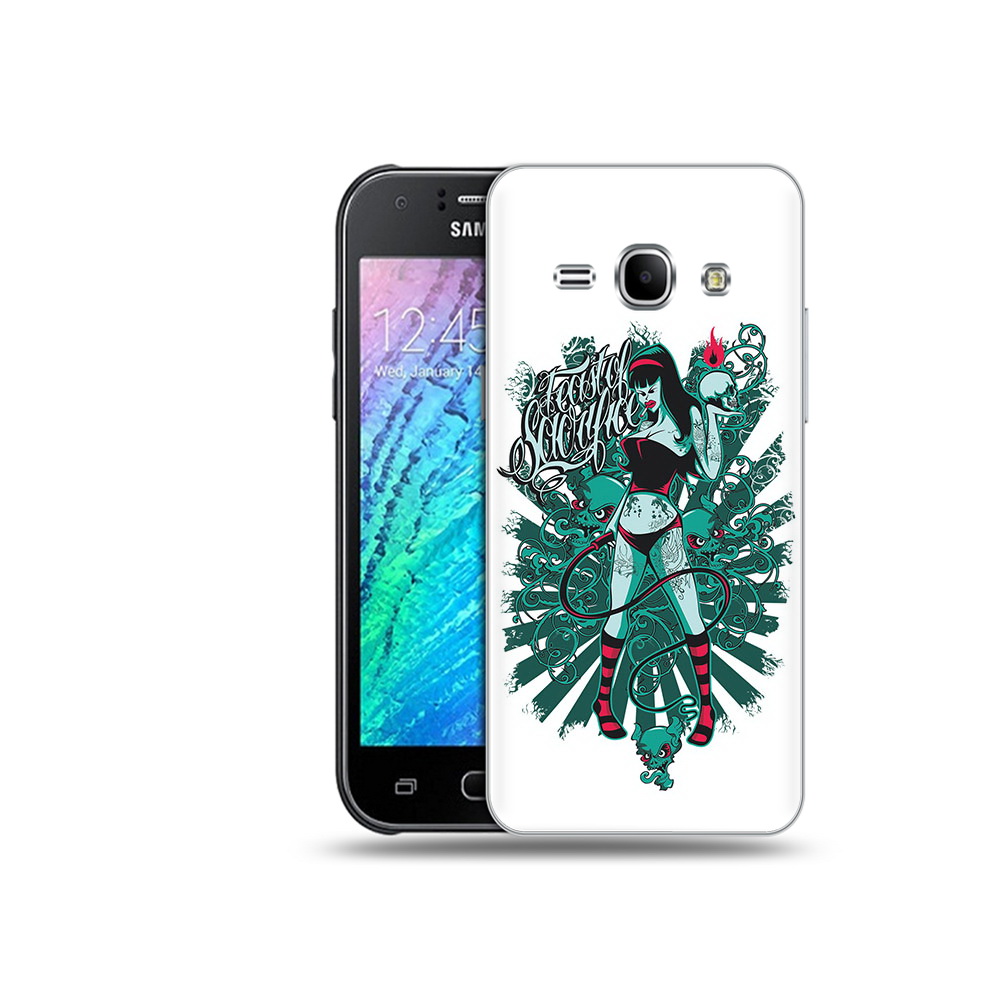 

Чехол MyPads Tocco для Samsung Galaxy J1 нарисованная девушка в татуировках, Прозрачный, Tocco