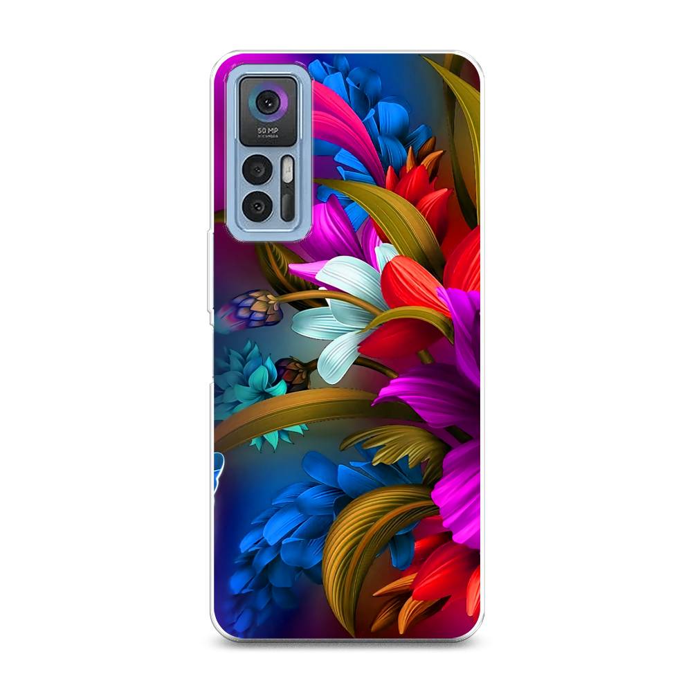 

Чехол на TCL 30 "Фантастические цветы", Фиолетовый;красный;синий, 290950-2