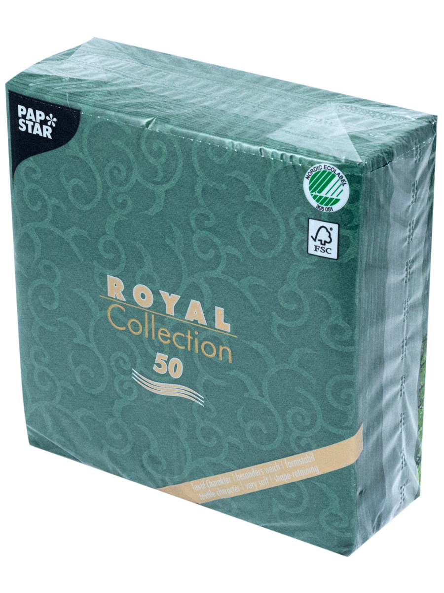 фото Салфетка бумажная papstar зеленая royal collection 1-сл 40х40 см 50 шт./уп.