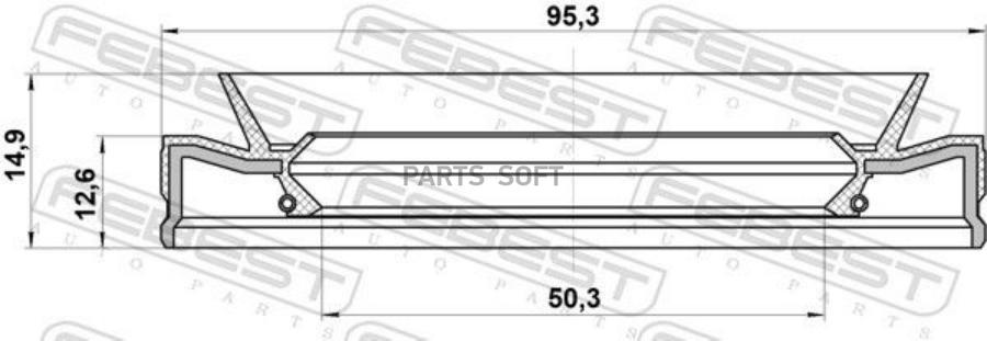 

САЛЬНИК ПРИВОДА 50.3X95.3X12.6X14.9