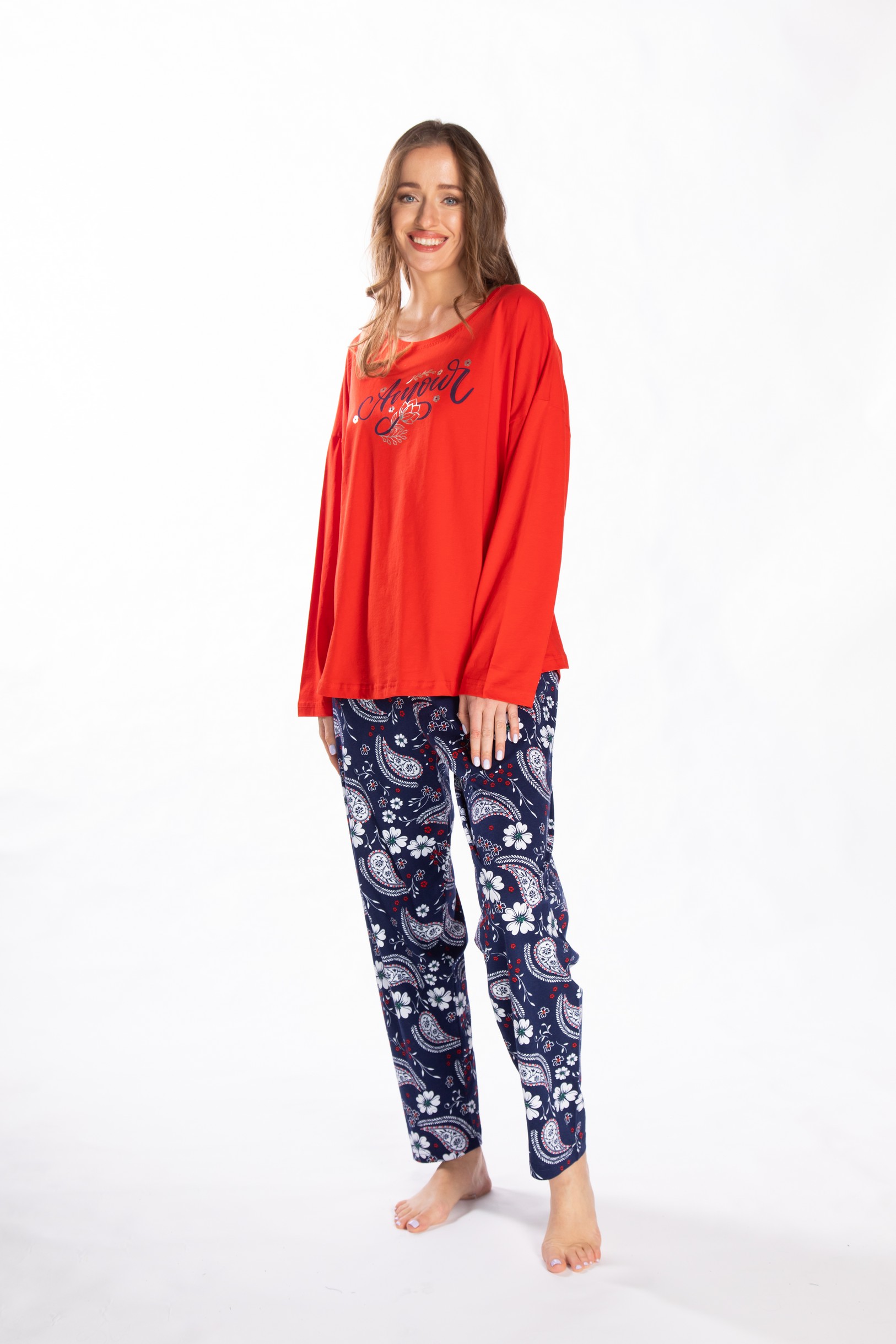 

Пижама женская VIENETTA 104168_5100 красная 2XL, Красный, 104168_5100