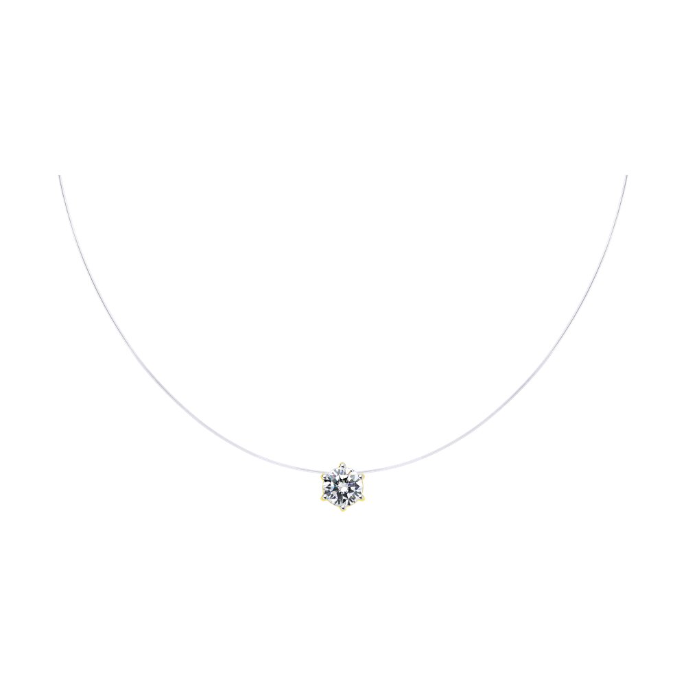 

Колье из желтого золота 38 см Diamant 53-170-01157-6, фианит, 53-170-01157-6