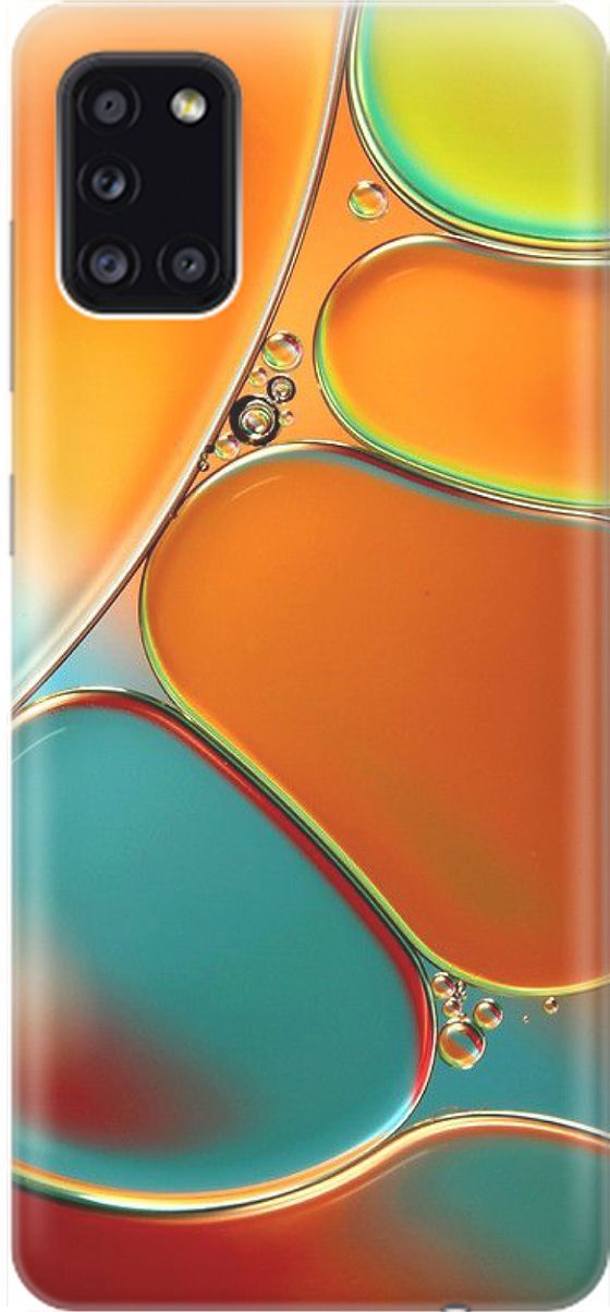 

Силиконовый чехол на Samsung Galaxy A31 "Разноцветные пузырьки", Голубой;оранжевый, 1534