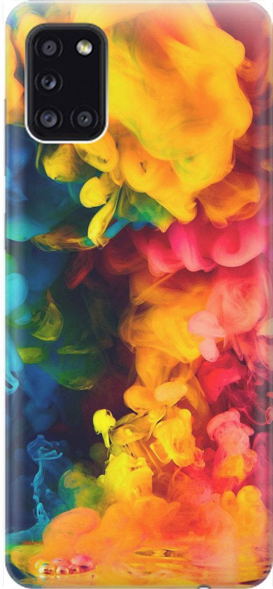 

Силиконовый чехол на Samsung Galaxy A31 "Красочное буйство", Желтый;розовый, 1534