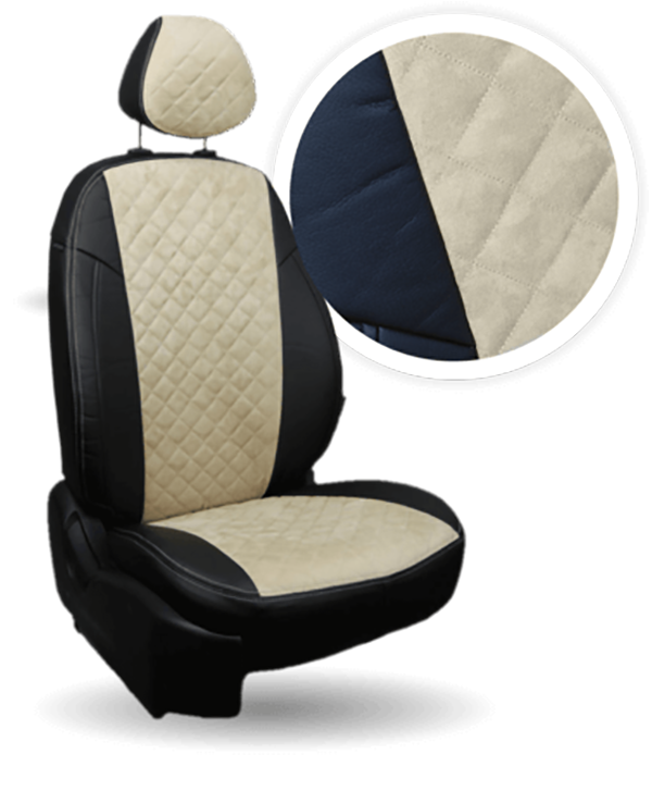 

Авточехлы Автопилот Skoda Octavia A-7 Ambiente Алькантара ромб / Черный + Бежевый