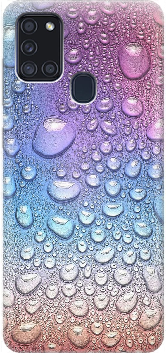 

Силиконовый чехол на Samsung Galaxy A21s "Множество капель", Синий;фиолетовый, 1533