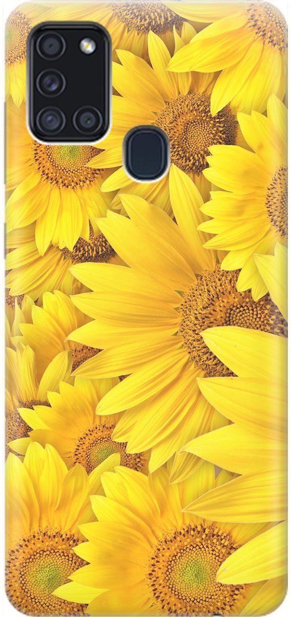 

Силиконовый чехол на Samsung Galaxy A21s "Море подсолнухов", Желтый;коричневый, 1533