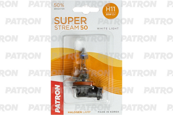 Лампа Галогенная Блистер 1Шт H11 12V 55W 3400K Pgj19-2 Super Stream 50 (+50% Яркости, Стан