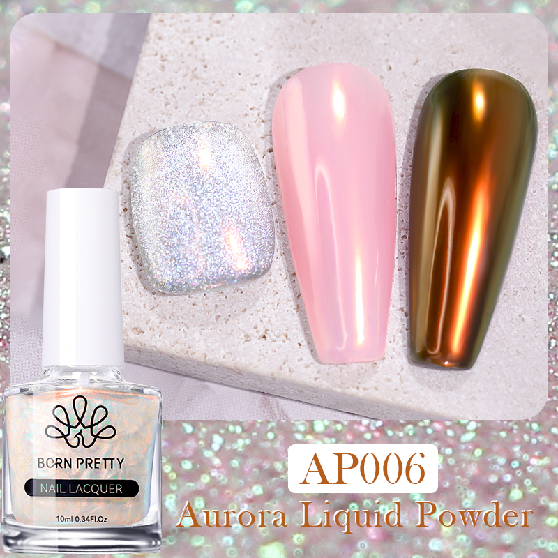 Born Pretty Жидкий блеск Aurora Pearl Metallic Mirror Nail Polish 55938-06 10 мл 460₽