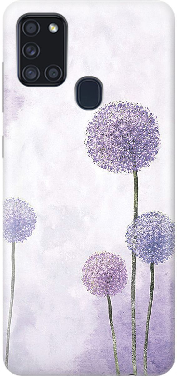

Силиконовый чехол на Samsung Galaxy A21s "Сиреневые одуванчики", Белый;серый, 1533