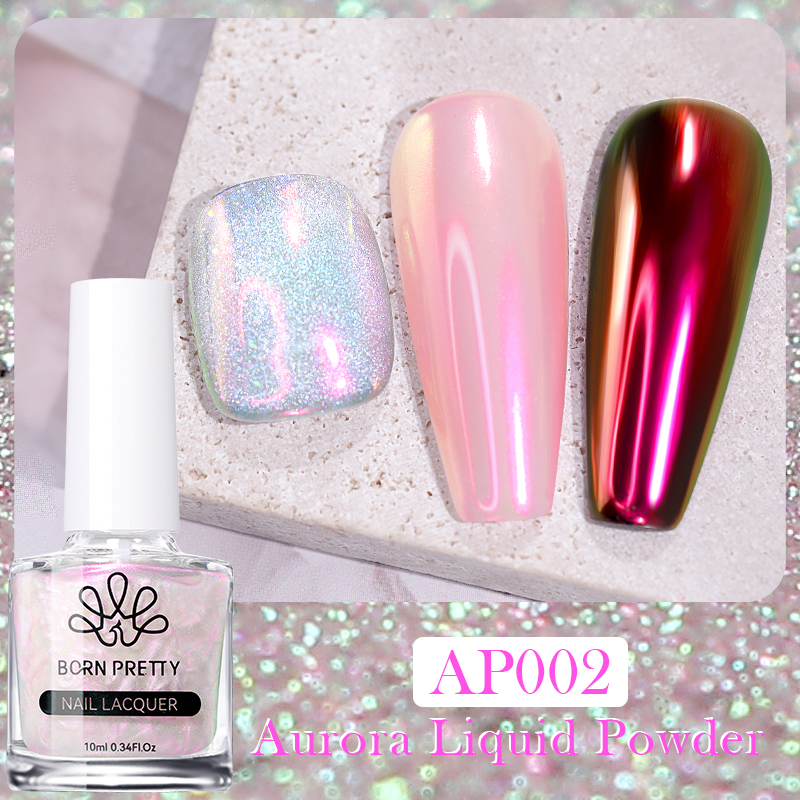 Born Pretty, Жидкий блеск Aurora Pearl Metallic Mirror Nail Polish 55938-02, 10 мл