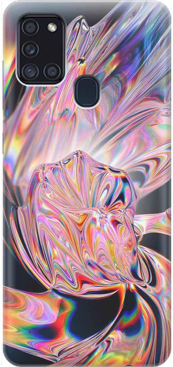 

Силиконовый чехол на Samsung Galaxy A21s "Стеклянная абстракция", Розовый;черный, 1533