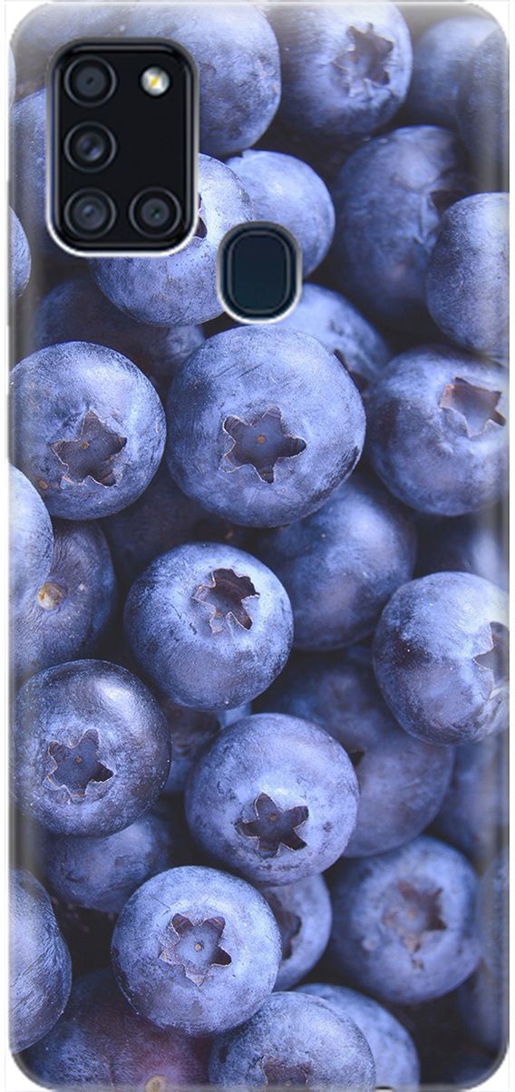 

Силиконовый чехол на Samsung Galaxy A21s "Ягодки", Синий;фиолетовый, 1969