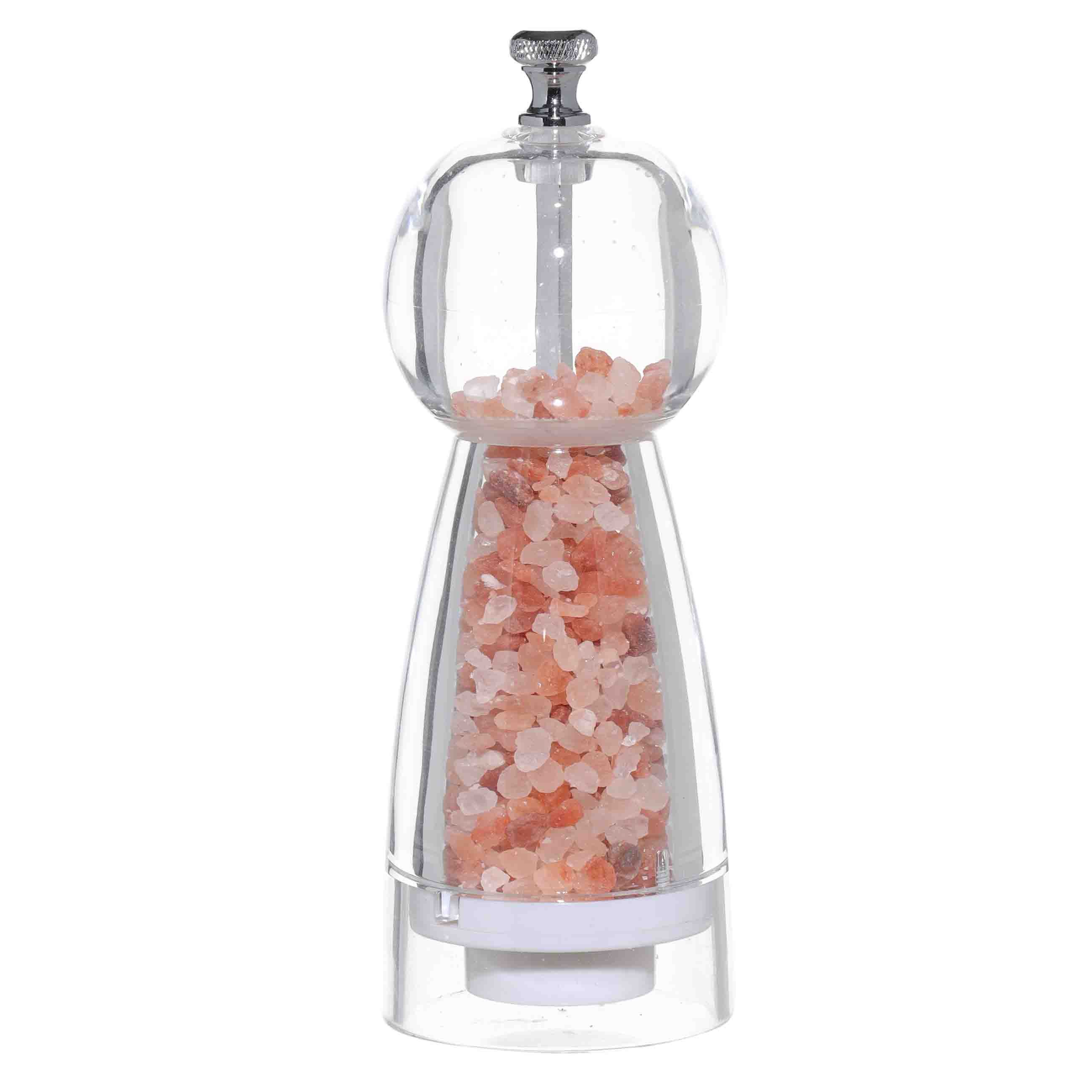 Мельница для специй Kuchenland Seasoning Розовая соль 17 см, механическая, акрил