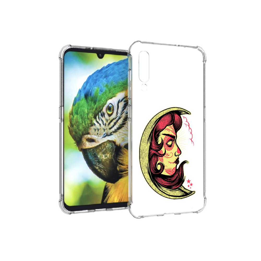 

Чехол MyPads Tocco для Xiaomi Mi 9 желтый полумесяц с лицом девушки (PT126035.255.346), Прозрачный, Tocco