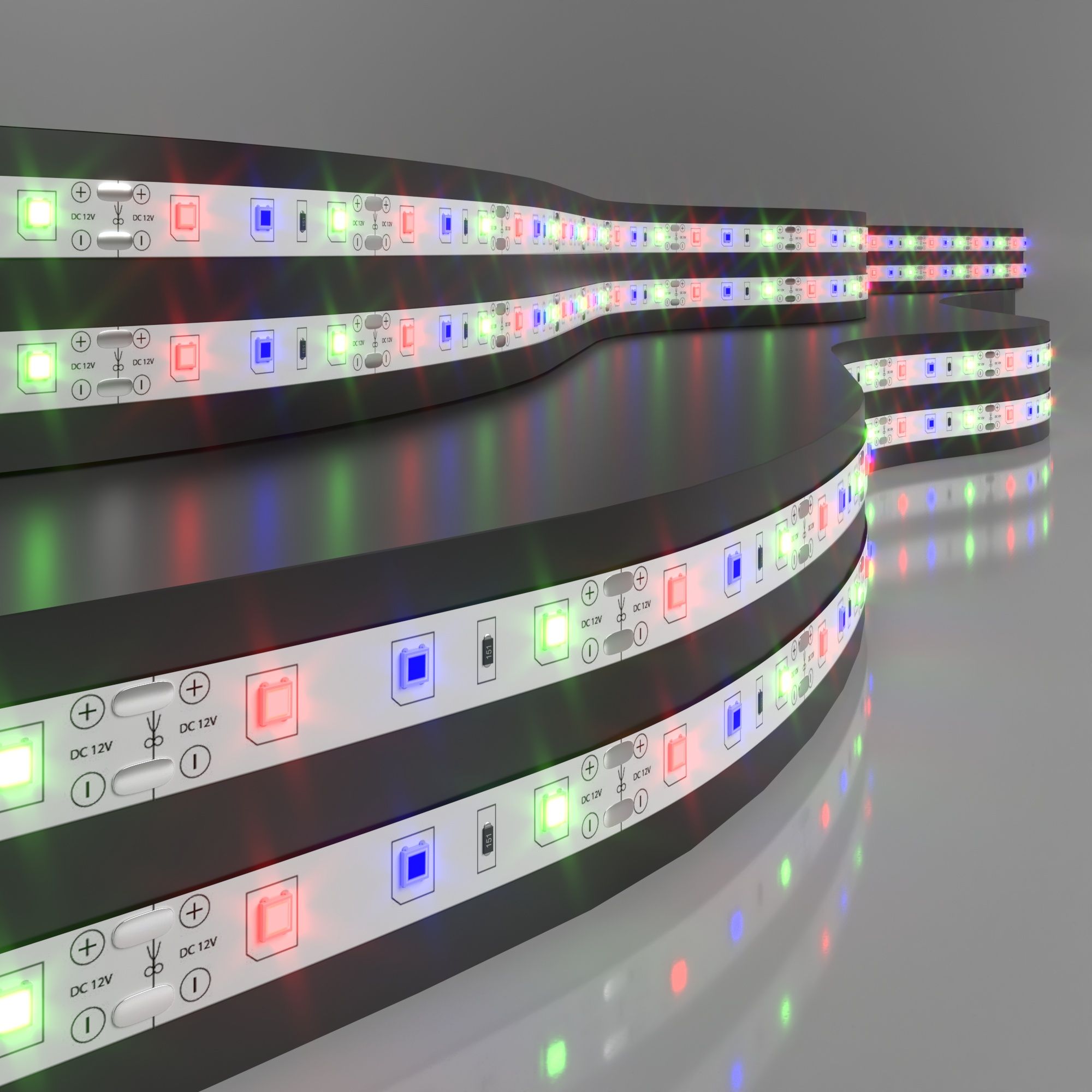 фото Лента светодиодная elektrostandard 60led 4,8w ip20 мульти (2835 12v 60led 4,8w ip20 rgb)