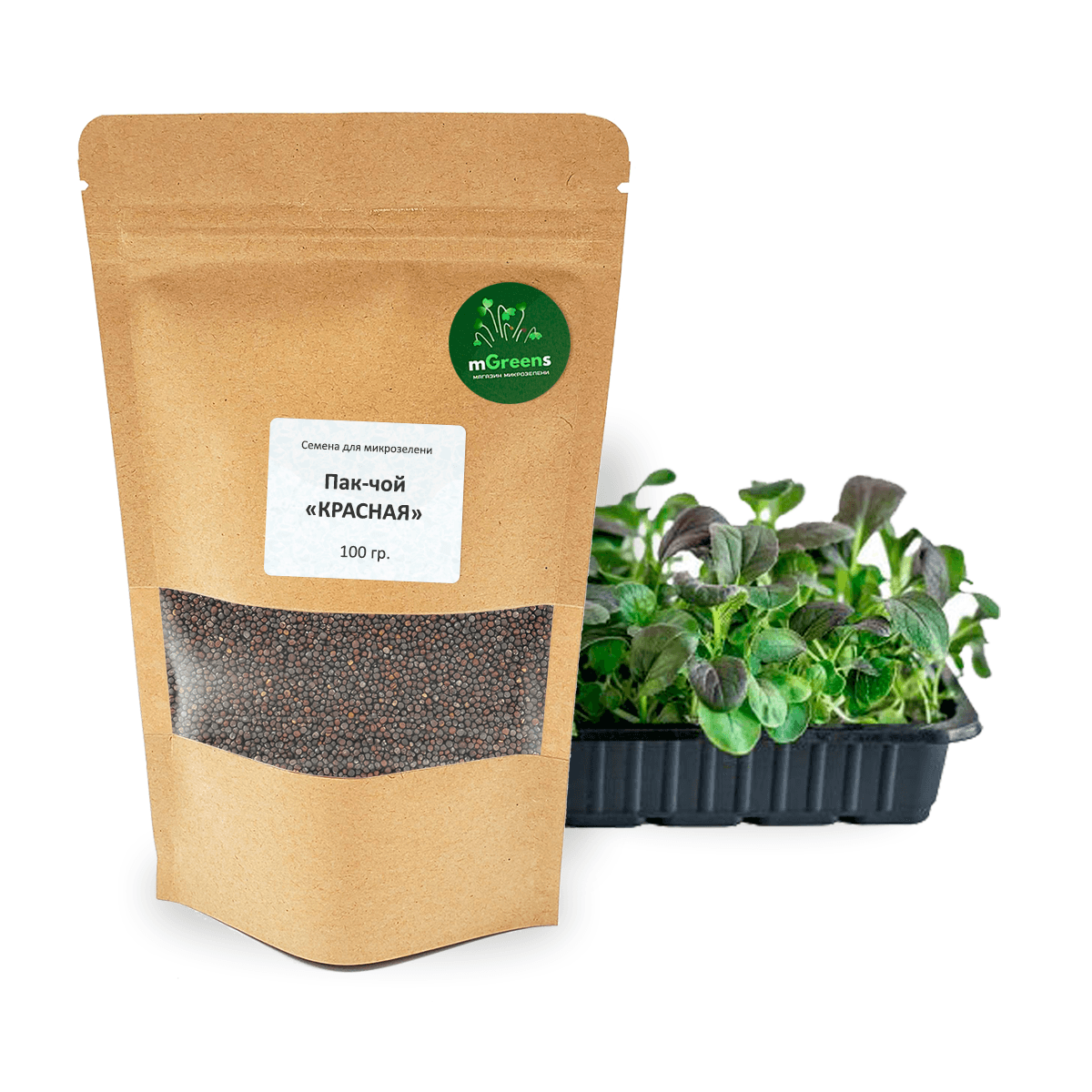 

Весовые семена микрозелени mGreen's Пак-чой Красная 20 г